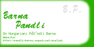 barna pandli business card